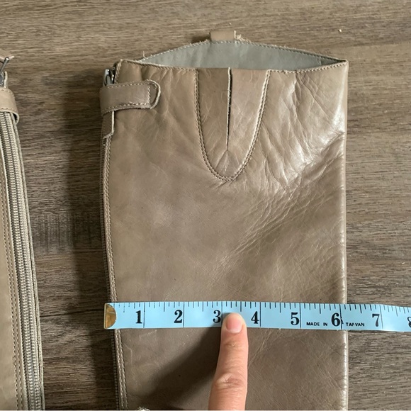 Sam Edelman Size 6M Penny Gray Leather Knee High Boots Pretty Women - Picture 5 of 8